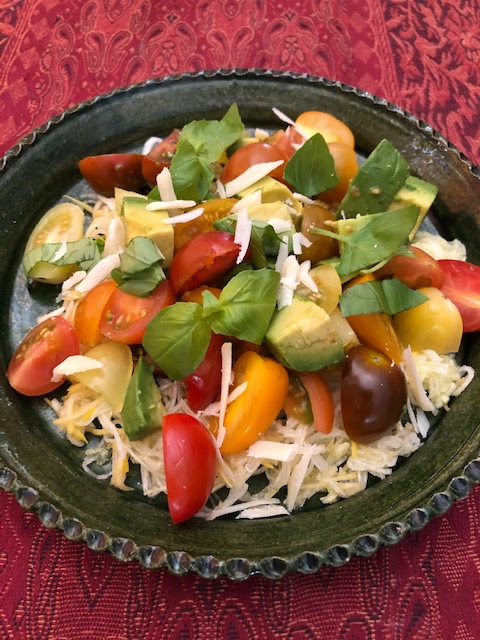 Tomato basil and avocado salad image